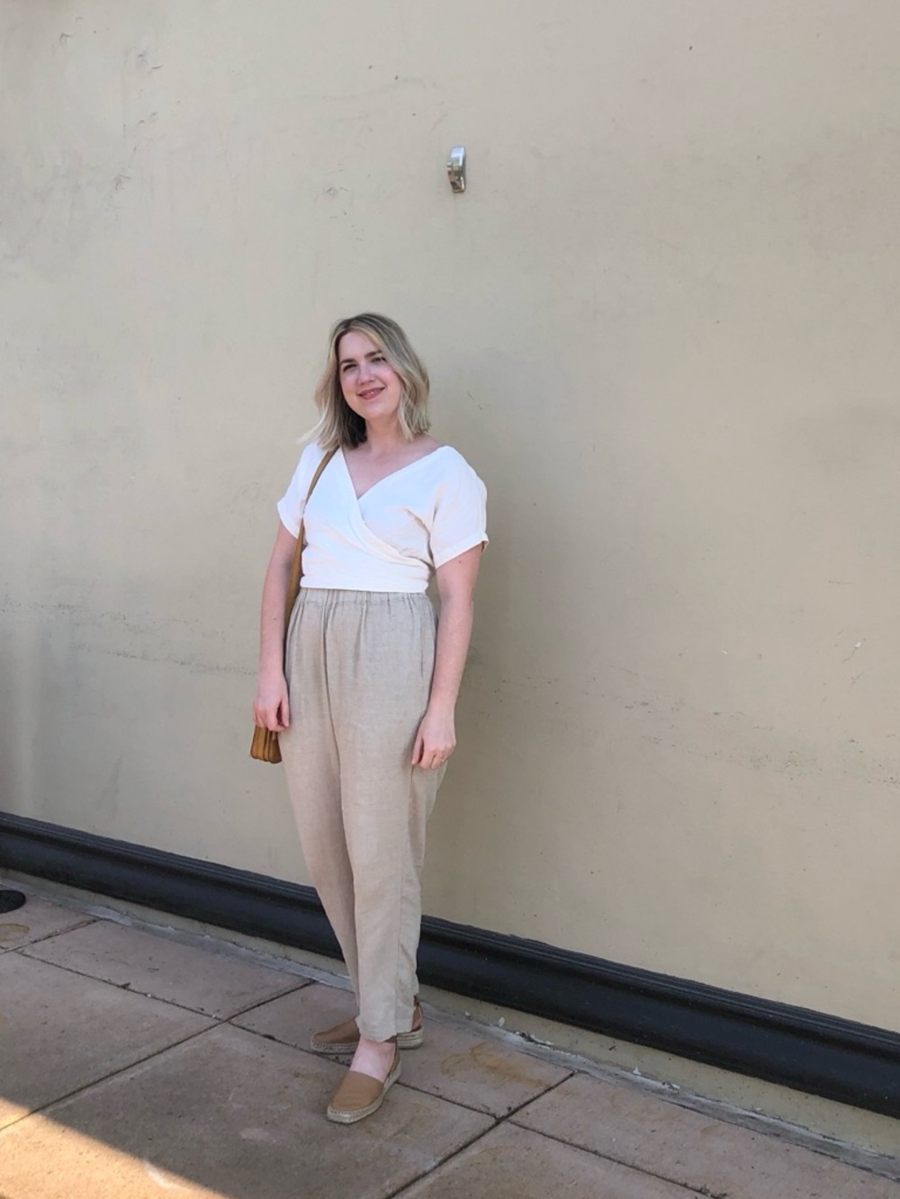 Lauren Winter Wrap around top - linen - Small